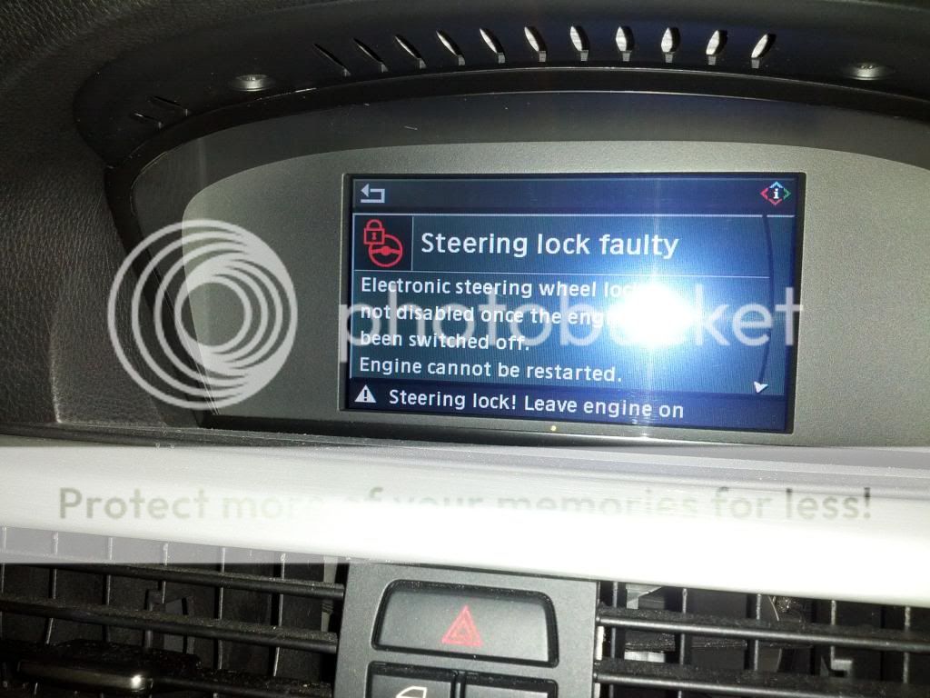 Steering Lock Warning Sign BimmerFest BMW Forum